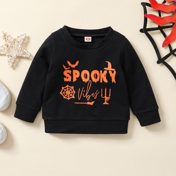 

Baby Halloween Print Sweatshirt, Black