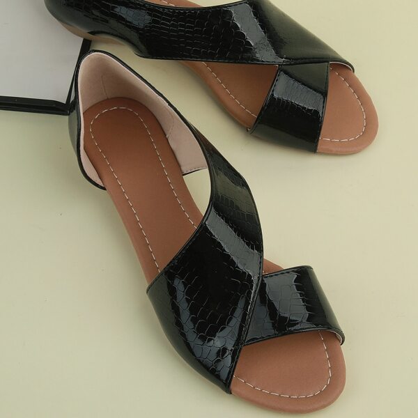 

Minimalist Open Toe Mules, Black