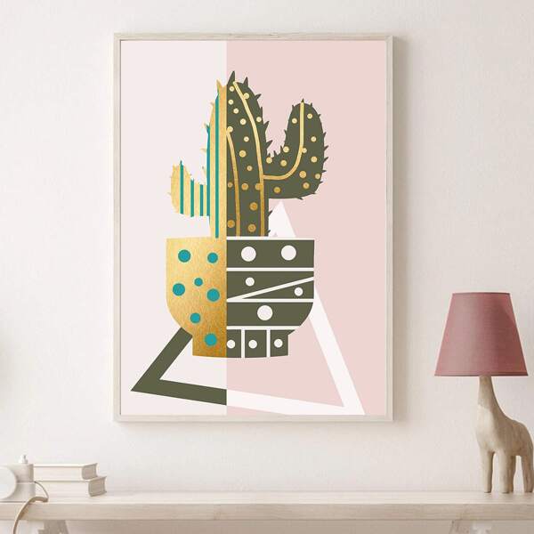 

Cactus Print Unframed Painting, Multicolor
