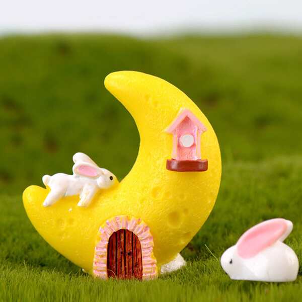 

1pc Rabbit Moon Art Decoration, Multicolor