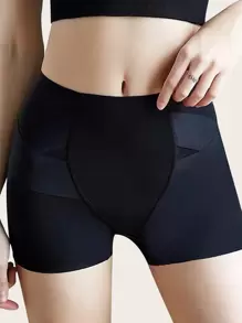 Solid Shapewear Shorts - Black - View 1