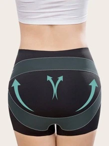 Solid Shapewear Shorts - Black - View 7