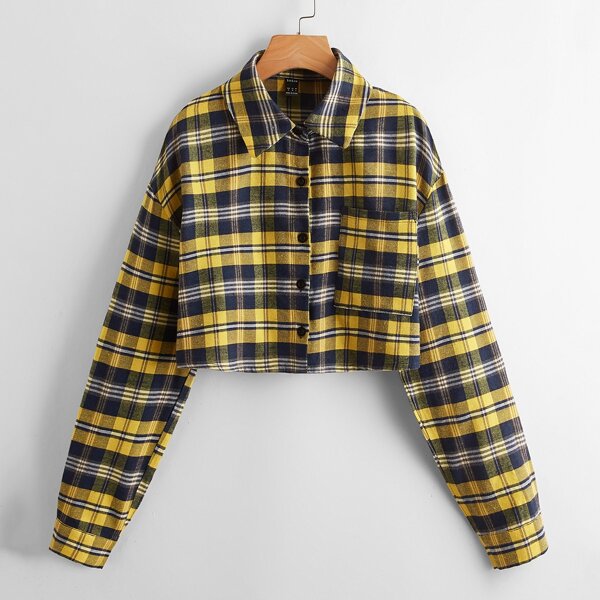 

Tartan Print Button Front Jacket, Multicolor
