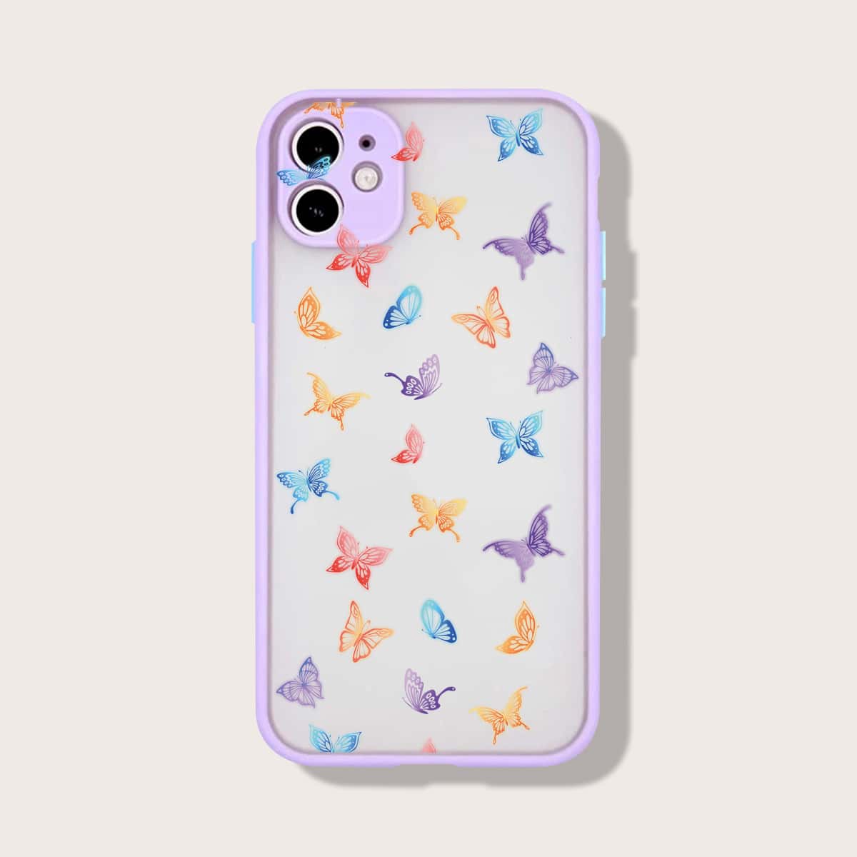

Butterfly Print Contrast Frame iPhone Case, Multicolor