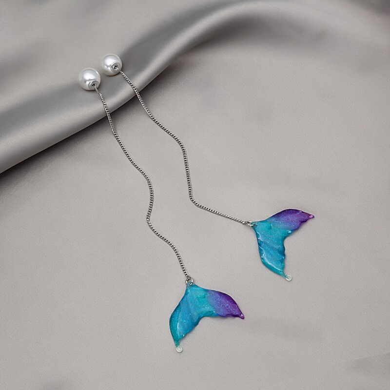 

Fish Tail Drop Earrings, Multicolor