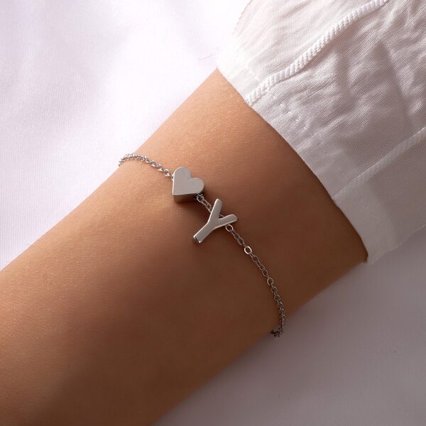 

Heart Decor Bracelet, Silver