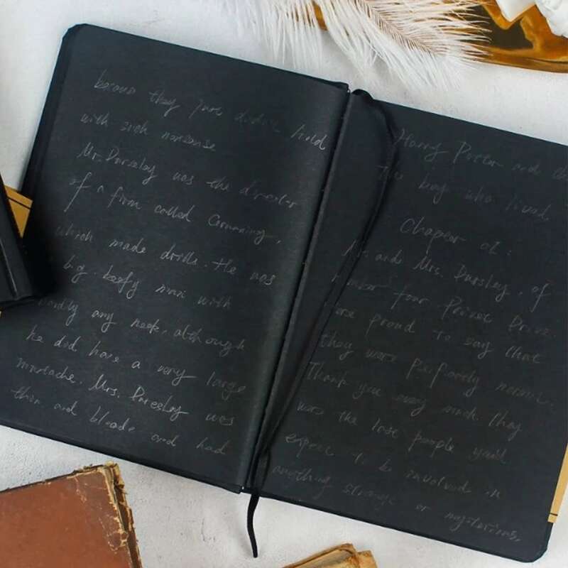 

1pc Animal Print Cover Random Notebook, Black