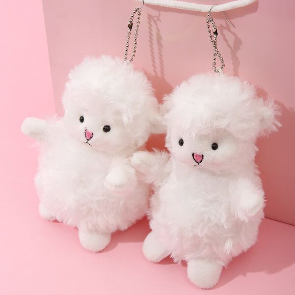 

Cartoon Alpaca Drop Earrings, White