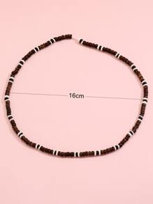 Fashionable and Popular Men Minimalist Beaded Necklace Punk Hip Pop Style for Jewelry Gift and for a Stylish Look - Brown - View 3