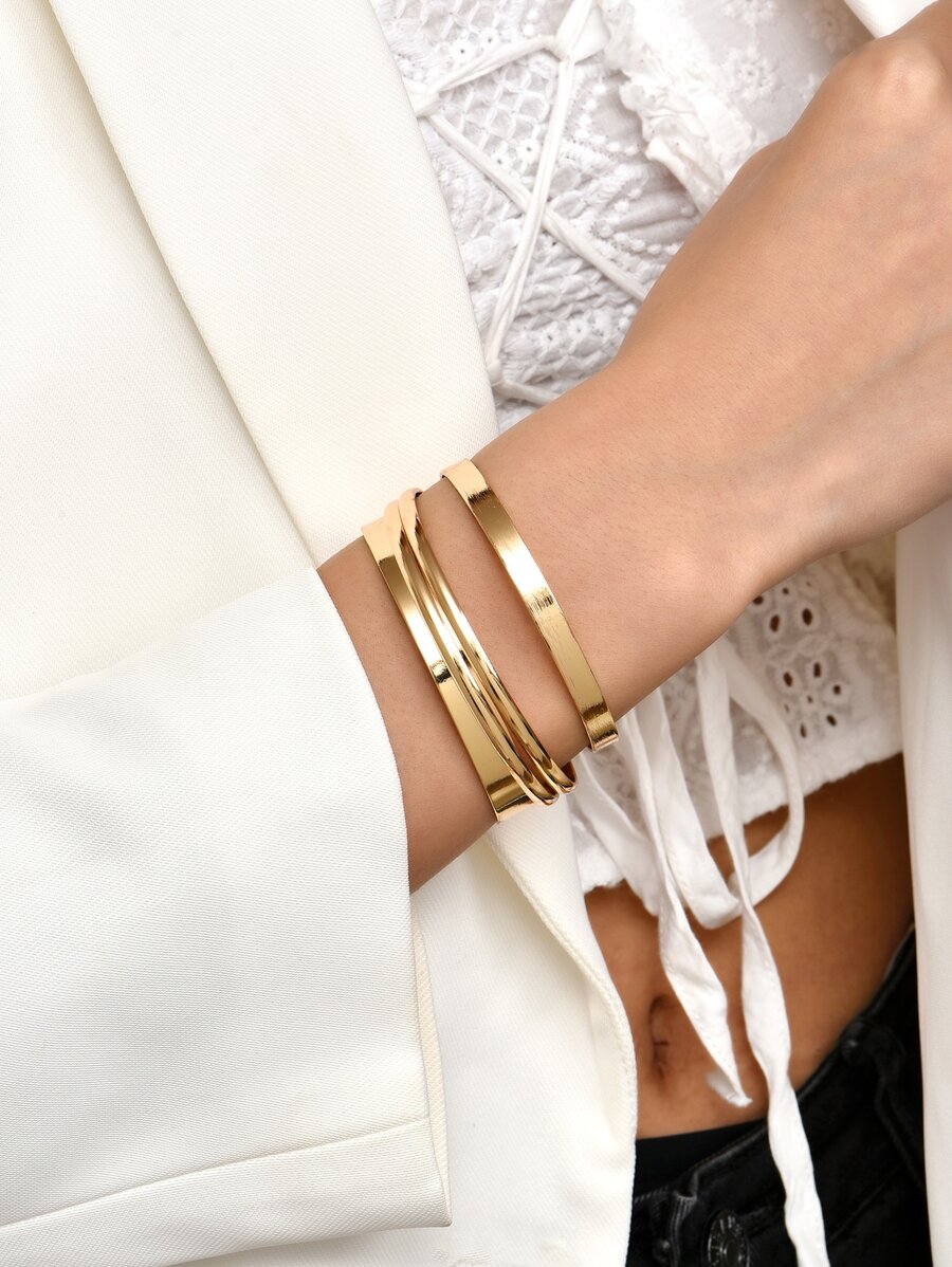 Minimalist Cuff Bracelet - Yellow Gold - View 1