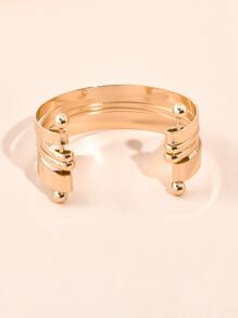 Minimalist Cuff Bracelet - Yellow Gold - View 2