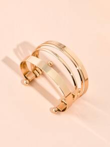 Minimalist Cuff Bracelet - Yellow Gold - View 3