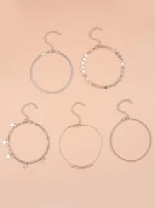 5pcs Star Charm Anklet