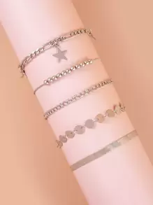 5pcs Star Charm Anklet