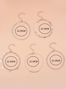 5pcs Star Charm Anklet