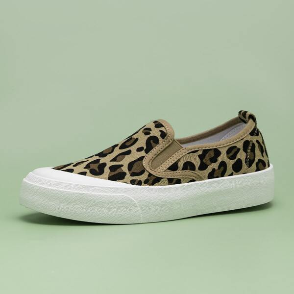 

Leopard Slip On Canvas Shoes, Multicolor