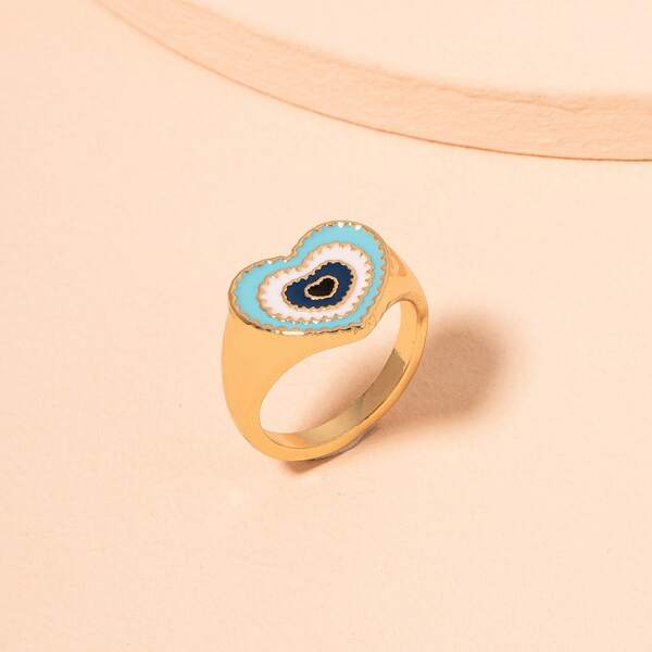 

Heart Pattern Ring, Multicolor