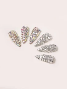 1 caja de decoración de uñas con rhinestones, suministros para uñas, encantos para uñas, gemas para uñas - Multicolor - Ver 3