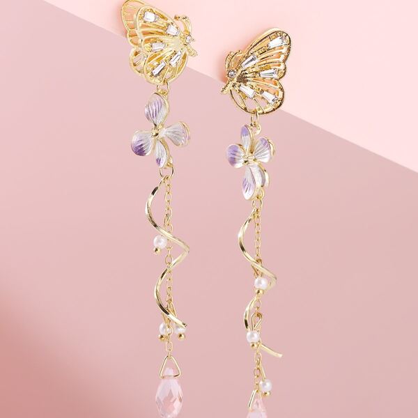 

Flower Drop Earrings, Multicolor