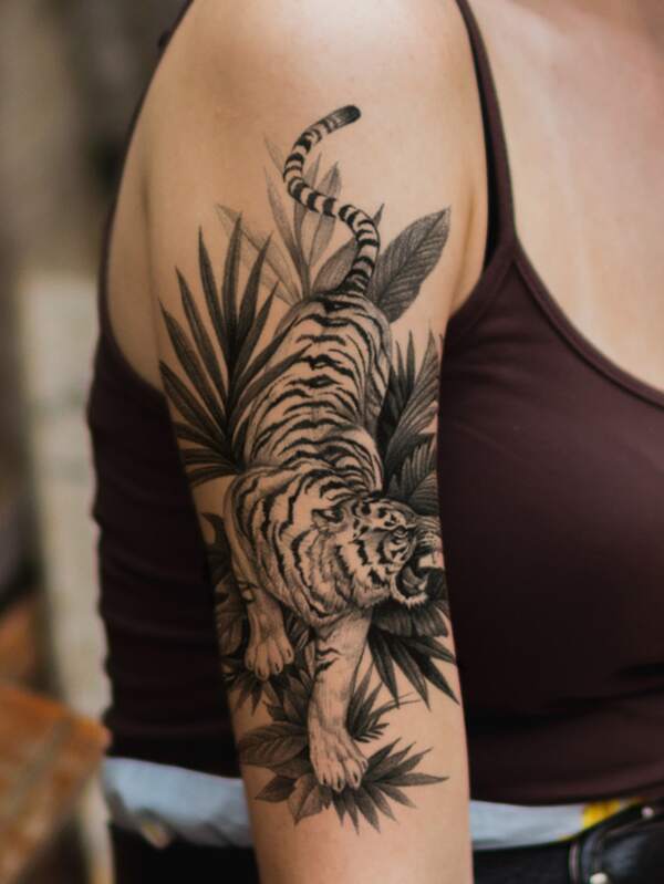 1sheet Tiger Pattern Tattoo Sticker Shein Eur