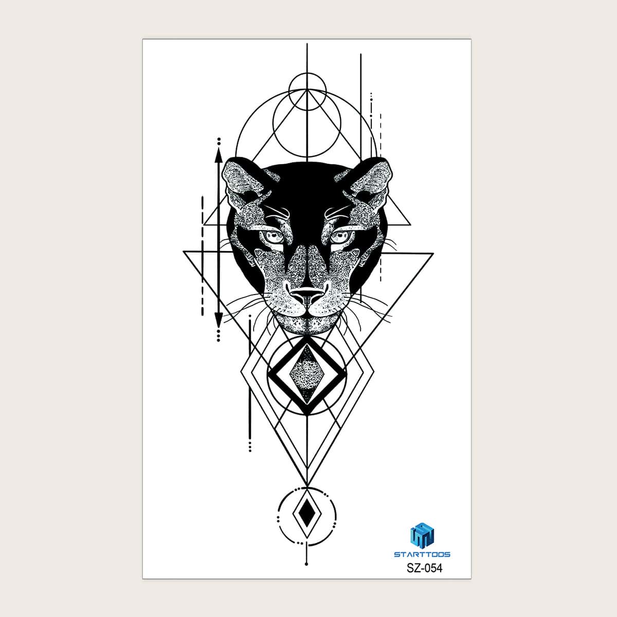 

1sheet Animal Pattern Tattoo Sticker, Black