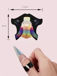 Khuôn làm móng cho móng Acrylic, 100 khuôn làm móng cho đầu móng Polygel, Khuôn làm móng cho gel đắp, Khuôn làm móng cuộn cho tiệm làm móng, Miếng dán tạo hình móng có đánh số để tự làm móng nghệ thuật, Đồ dùng làm móng, Dụng cụ làm móng, Dụng cụ làm móng, Trở lại trường, Móng tay, Dụng cụ làm móng để ấn vào móng - Nhiều màu - Xem 3