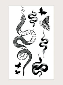 1sheet Snake Pattern Tattoo Sticker