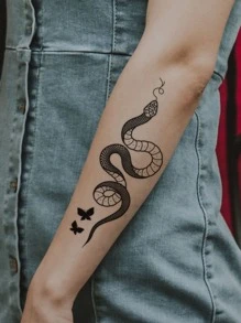 1sheet Snake Pattern Tattoo Sticker