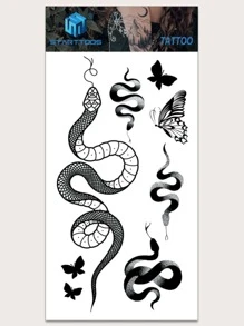 1sheet Snake Pattern Tattoo Sticker