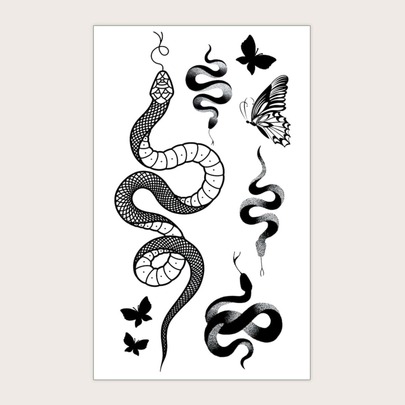 1sheet Snake Pattern Tattoo Sticker