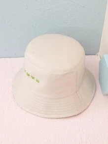 Cartoon Frog Graphic Bucket Hat - Beige - View 4