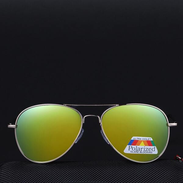 

Men Metal Frame Polarized Sunglasses, Gold