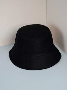 小女童字母刺繡漁夫帽 - 黑色 - 查看 4