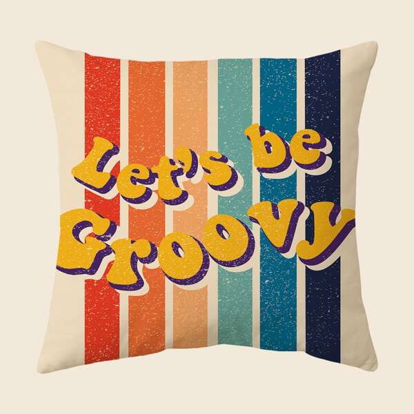 

Slogan Graphic Cushion Cover Without Filler, Multicolor