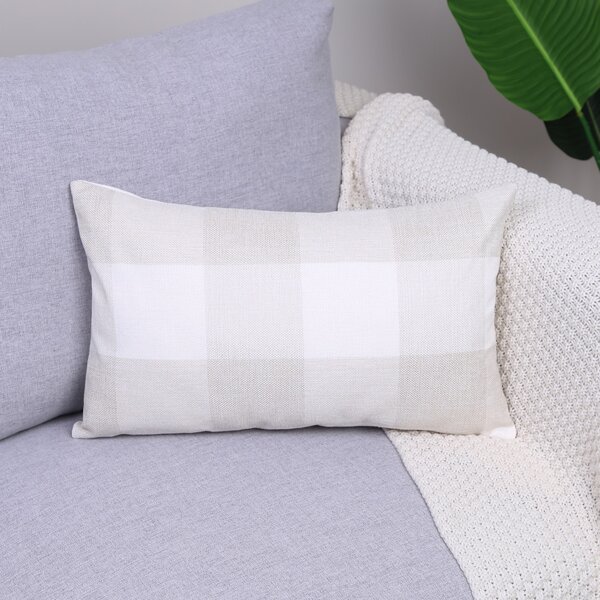 

Plaid Pattern Lumbar Pillow Cover Without Filler, Multicolor