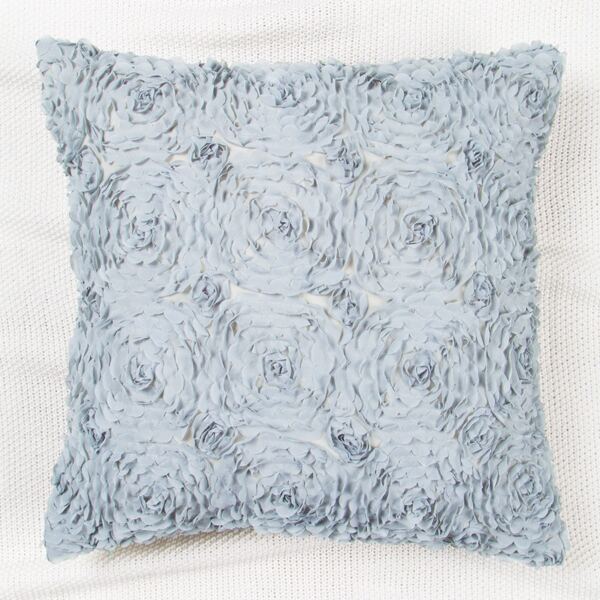 

3D Flower Decor Cushion Cover Without Filler, Baby blue