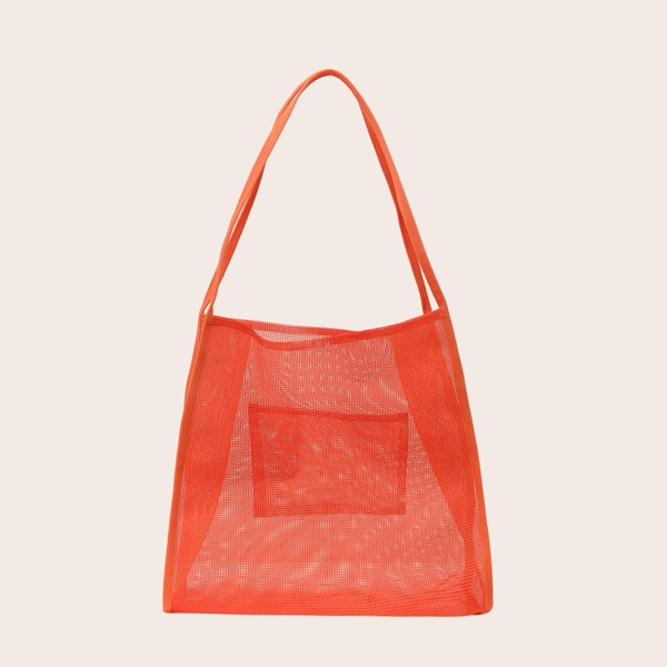 

Minimalist Mesh Shoulder Tote Bag, Orange