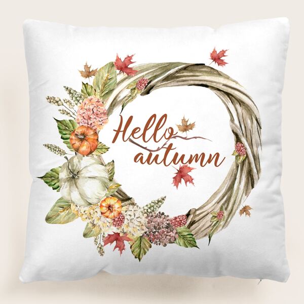 

Wreath Print Cushion Cover Without Filler, Multicolor