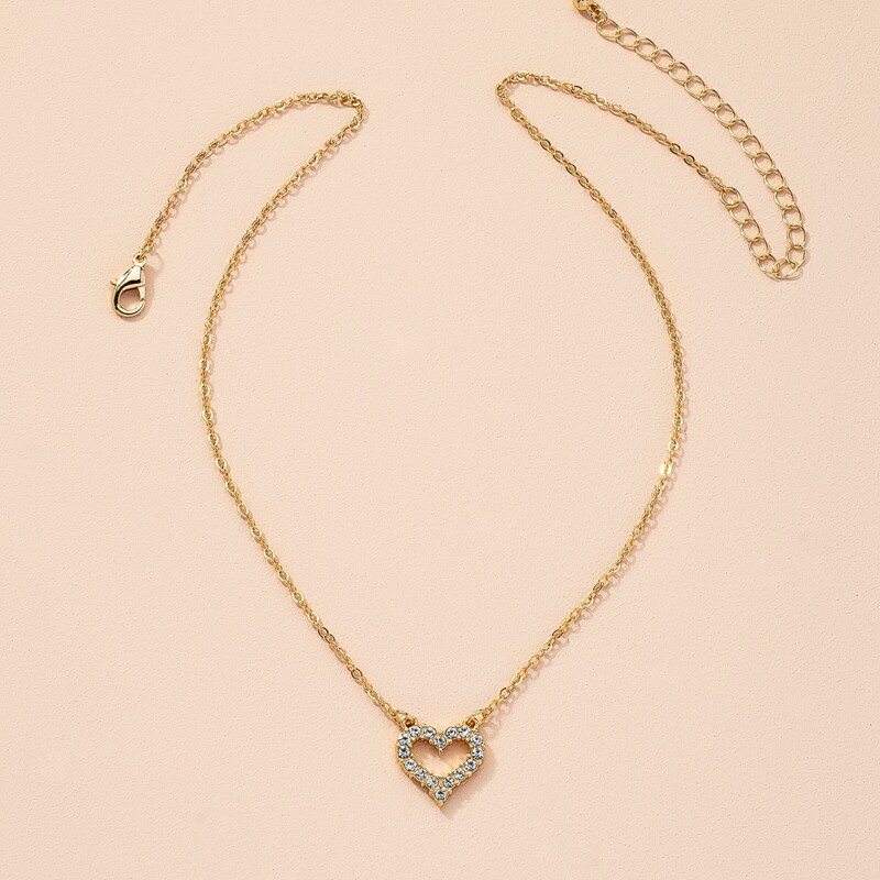 

Heart Design Chain Necklace, Gold