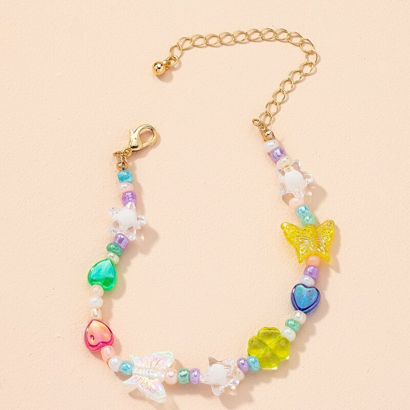 

Butterfly Decor Beaded Bracelet, Multicolor