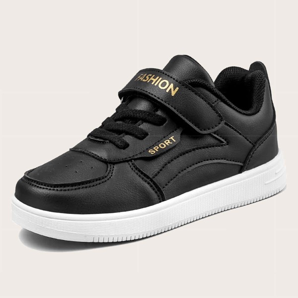

Boys Letter Graphic Velcro Strap Skate Shoes, Black