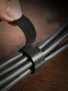 Dây đeo cáp dữ liệu 1pc Hook-and-loop Fastener - màu đen - Xem 1