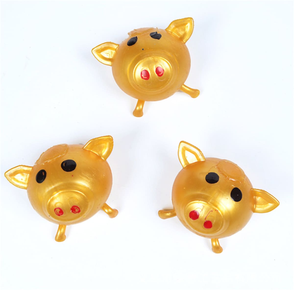 

1pc Pig Shaped Stress Relief Toy, Gold