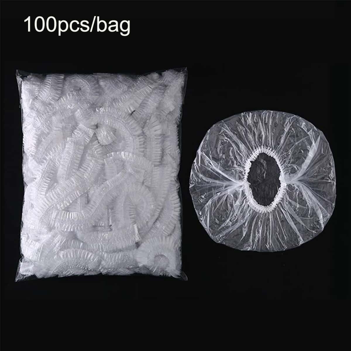 

100pcs Disposable Shower Cap, Clear