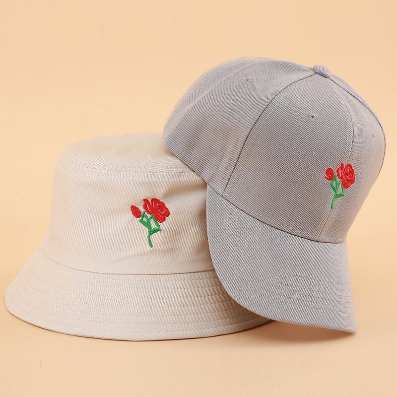 

2pcs Flower Bucket Hat & Baseball Cap, Multicolor