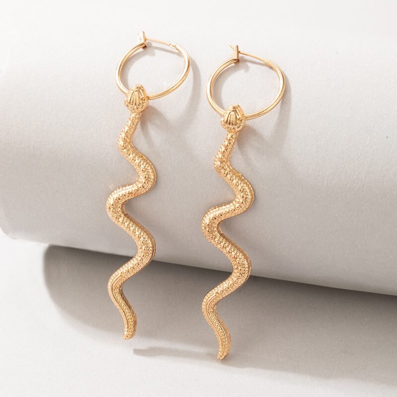 Snake Decor Earrings, Gold