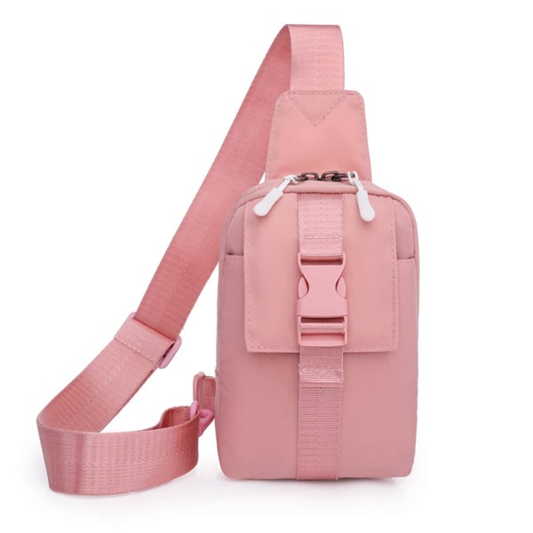

Minimalist Quilted Square Bag, Dusty pink