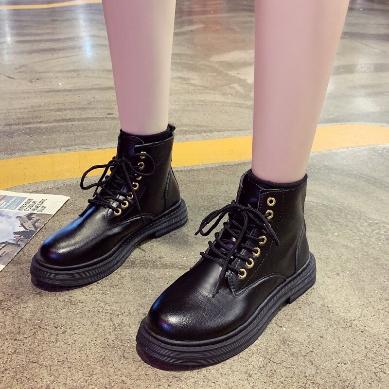 

Lace-up Front Combat Boots, Black