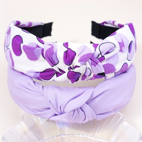 

2pcs Knot Design Headband, Multicolor