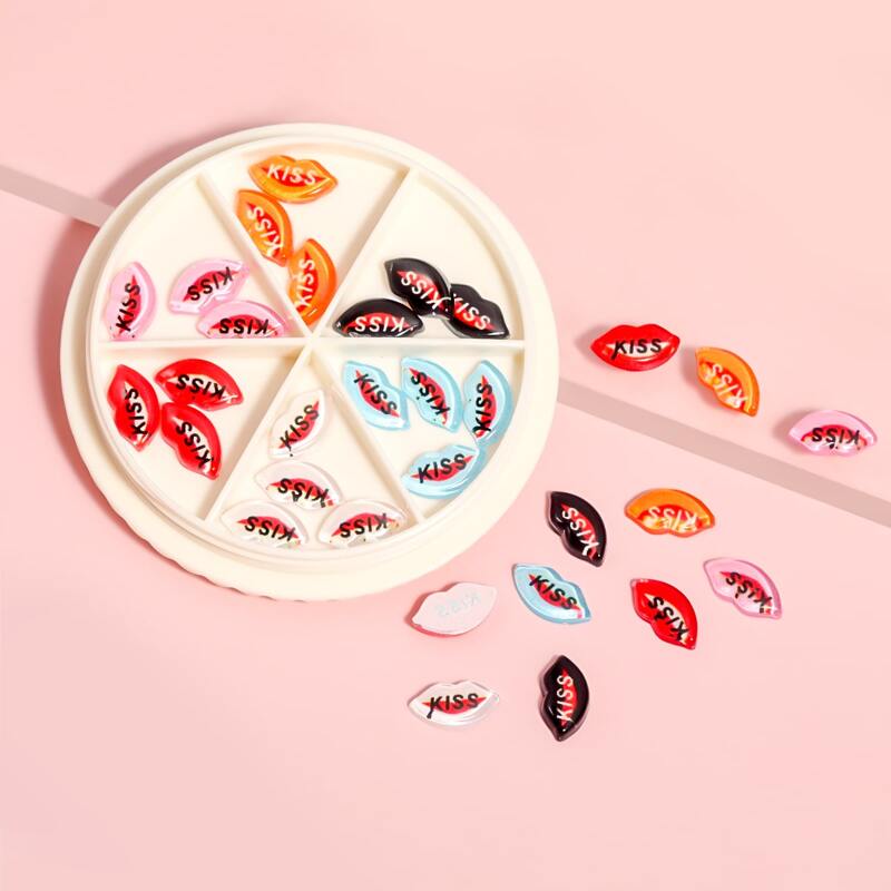 

1box Mouth Design Nail Art Decoration, Multicolor